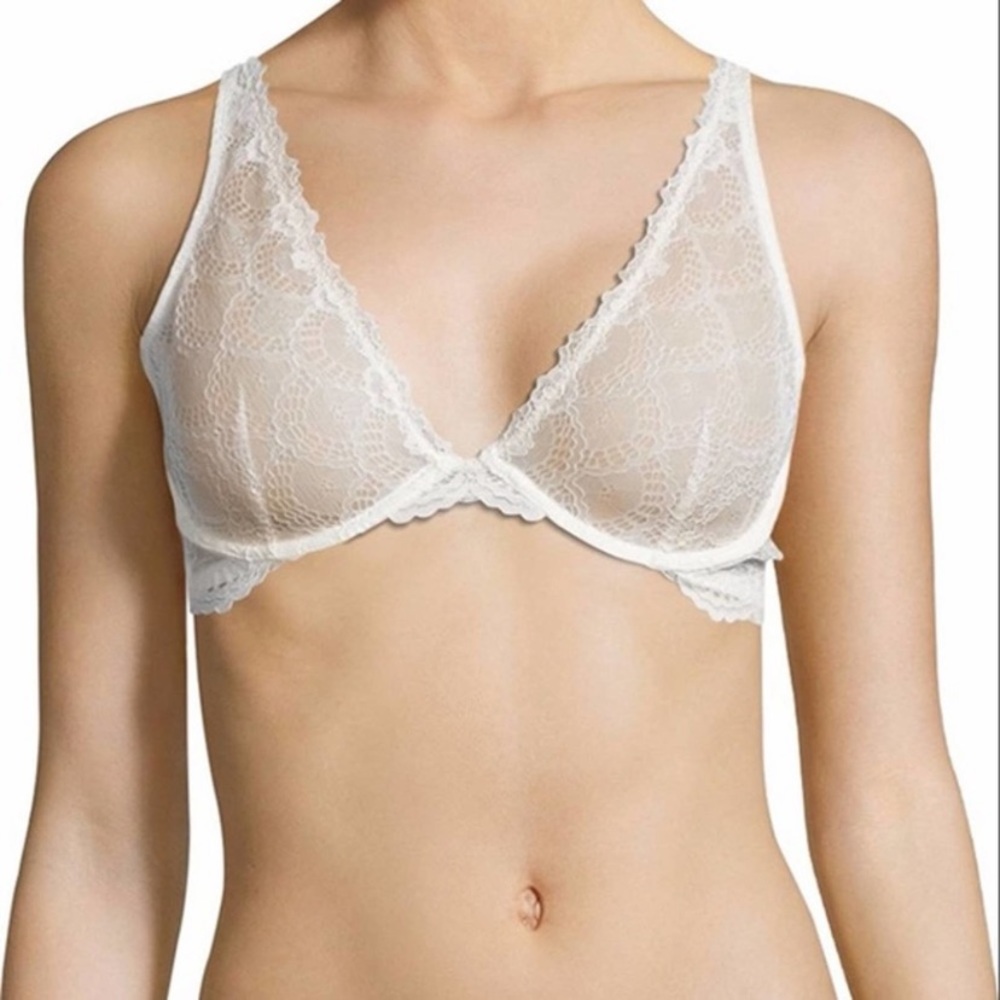 Free People NWT Lace Underwire Plunge Bra Ivory